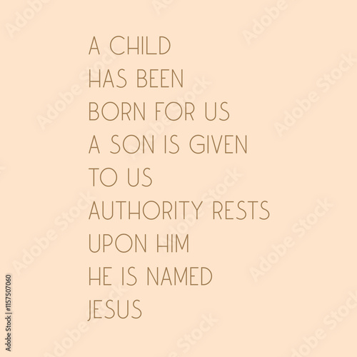 Christmas Bible Verse on pink background Christmas card vector illustration