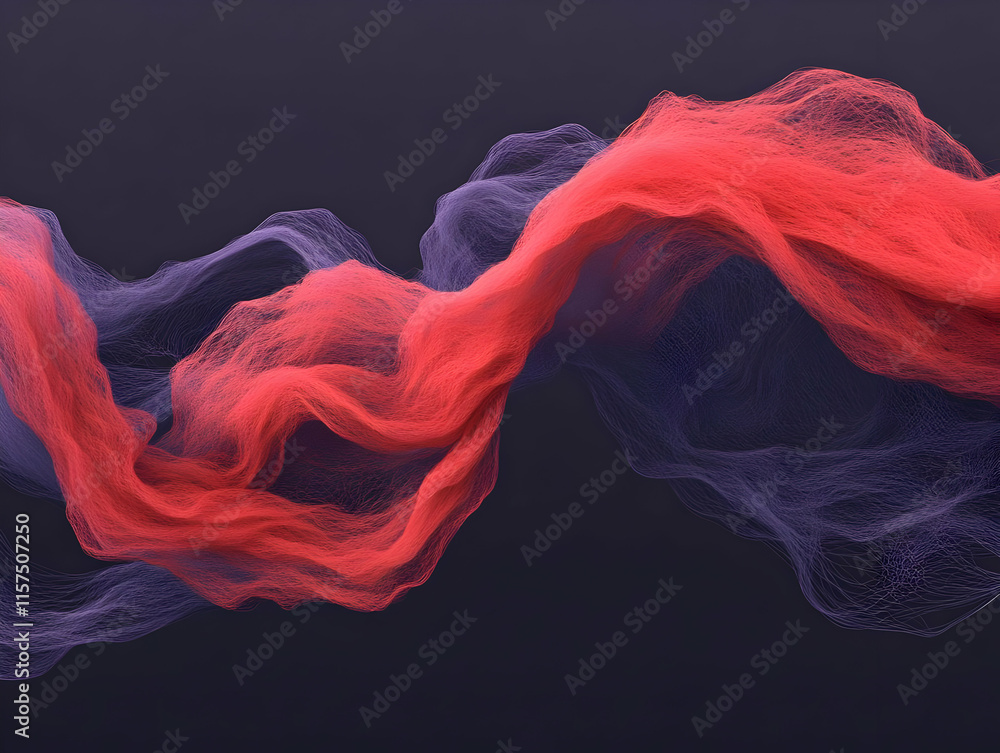 Fototapeta premium Abstract 3D Red and Purple Wave Background