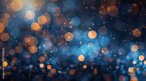 Abstract background with glittering snowflakes and bokeh lights on a dark blue backdrop, perfect for holiday web designs, invitations, and flyers.


