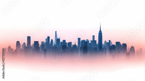 Wallpaper Mural Cityscape Illustration:  Misty Metropolis Torontodigital.ca