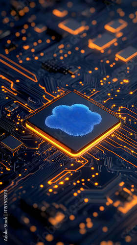 Cloud Computing 3D Illustration