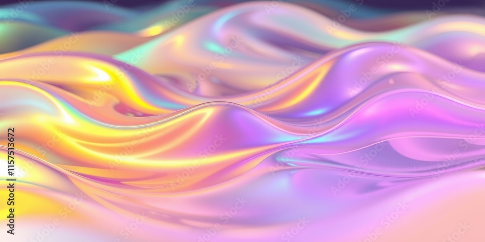 Abstract iridescent waves of pastel colors flowing smoothly Abstract iridescent waves of pastel colors flowing smoothly