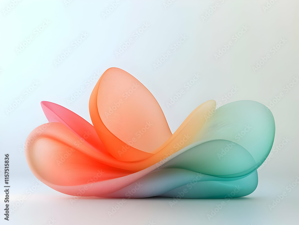 Abstract 3D Render Pastel Wave Abstract 3D Render Pastel Wave