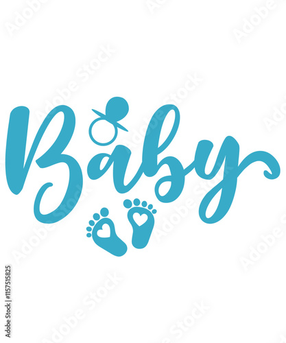 Baby typography design on plain white transparent isolated background for card, shirt, hoodie, sweatshirt, apparel, tag, mug, icon, poster or badge