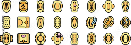 Different types of sanitary pads for feminine hygiene, showcasing various designs and features for menstrual care