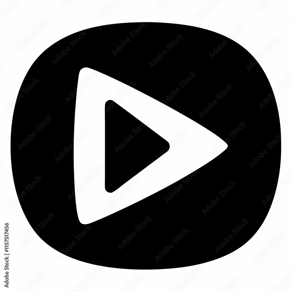 Black Silhouette Play Button Vector Art Black Silhouette Play Button Vector Art