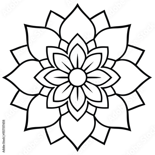 flower mandala in vector outline coloring book page line art drawing mandala design patterns unique design with nature style ,Mandala Design art work silhouette vector illustration