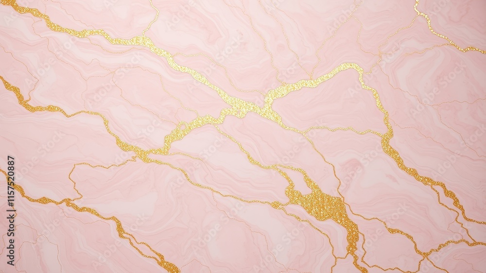 Obraz premium Elegant Pink and Gold Glitter Marble Texture Background