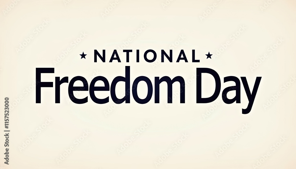 Classic National Freedom Day banner with simple yet elegant design elements on a cream background. Classic National Freedom Day banner with simple yet elegant design elements on a cream background.