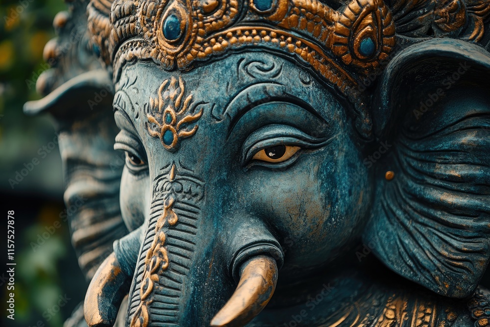 Majestic ganesha statue embracing indian spirituality and culture Majestic ganesha statue embracing indian spirituality and culture