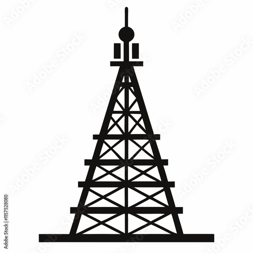 Cellular Tower Silhouette Vector Art