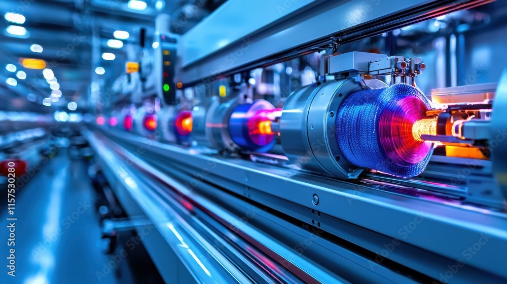 Advanced machinery in a modern production facility. Advanced machinery in a modern production facility.