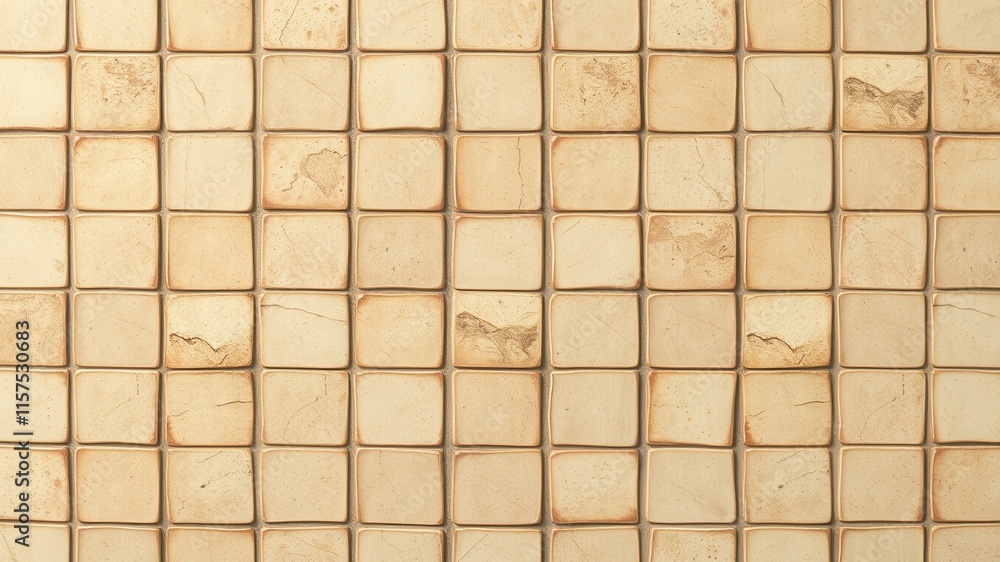 Cream-colored square tiles arranged in a grid pattern, exhibiting subtle variations in texture and shading. Cream-colored square tiles arranged in a grid pattern, exhibiting subtle variations in texture and shading.