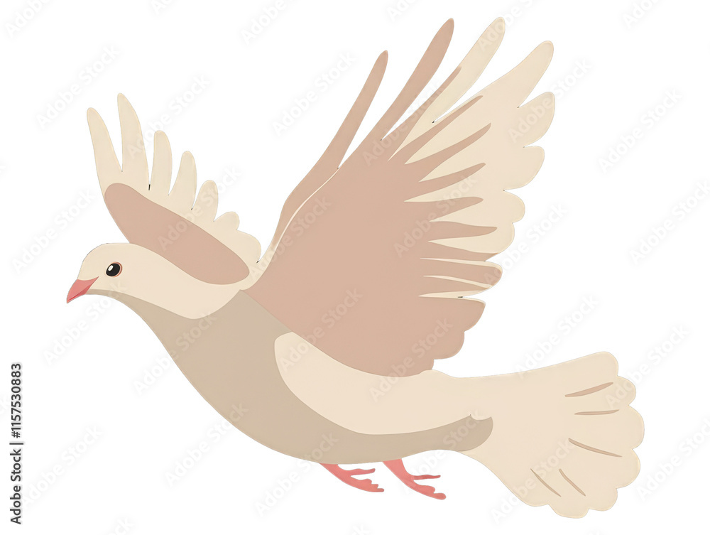 Fototapeta premium clipart of flying white dove 2