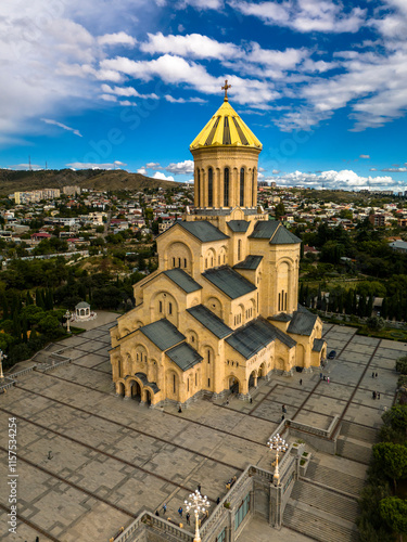 Tsminda Sameba Cathedral in Tbilisi. Georgia