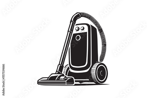 simple black an white vacuum cleaner vector silhouette isolated on a white background