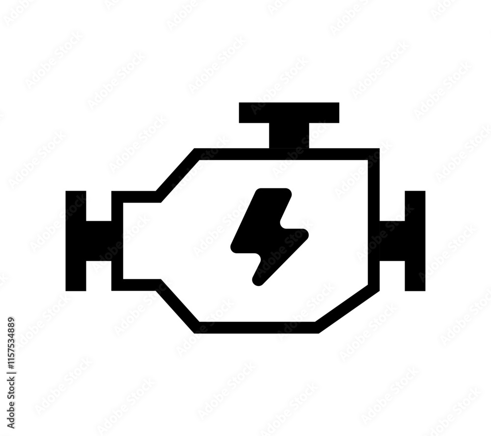 Obraz premium Engine icon. Check engine. Vector clipart isolated on white background.