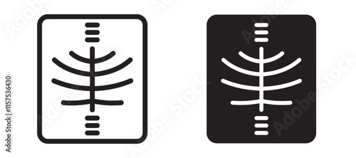 X ray icons in black line and filled versions