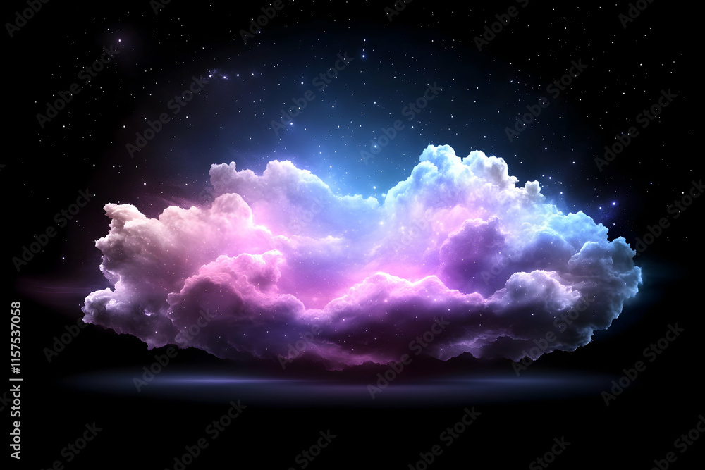 Obraz premium Glowing Nebula Cloud Illustration