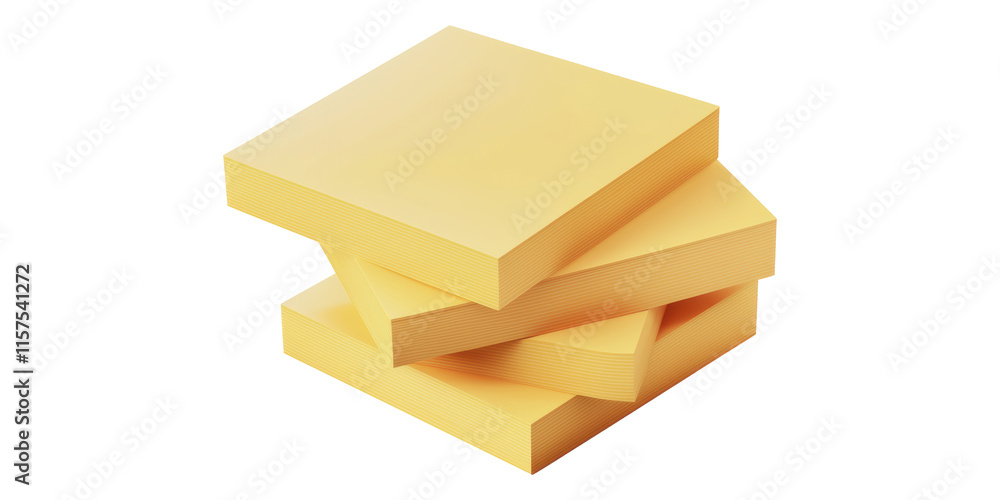 Stack of yellow sticky notes isolated on transparent background Stack of yellow sticky notes isolated on transparent background