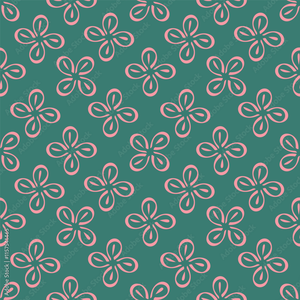 Fototapeta premium Cute hand drawn floral seamless pattern background