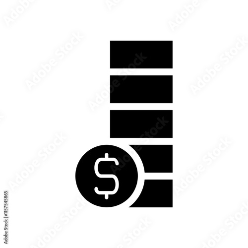 Dollar coin stack icon. Concept of saving, investment, and wealth.