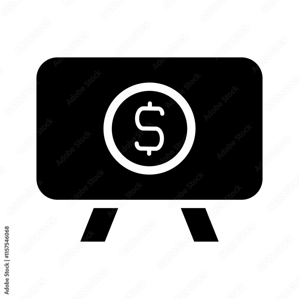 Presentation board with dollar coin icon. Concept of finance, investment, and business. Presentation board with dollar coin icon. Concept of finance, investment, and business.