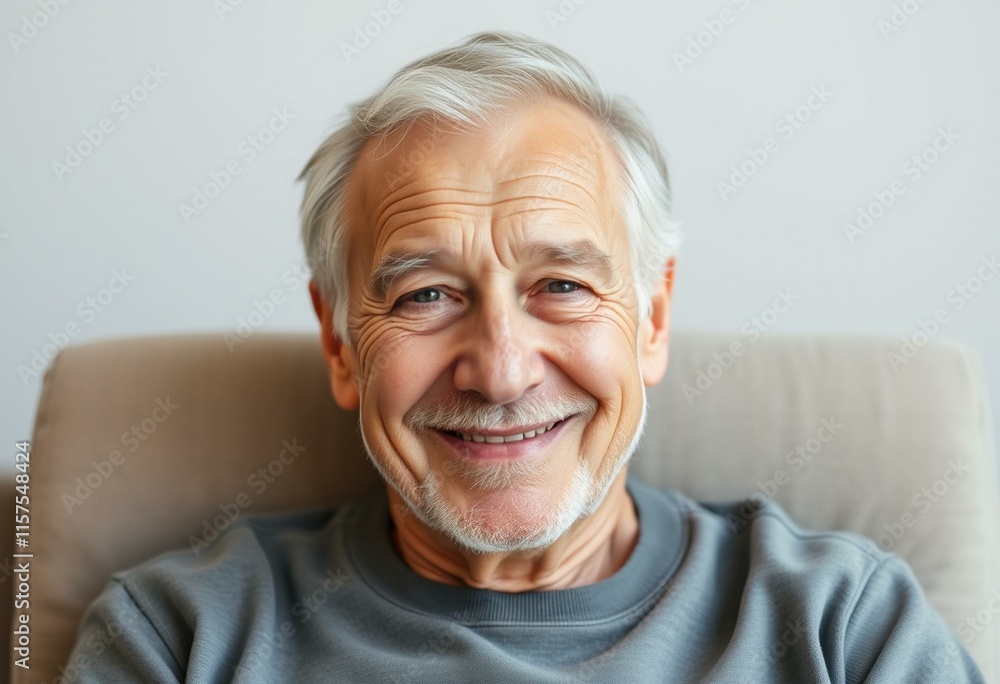 Portrait of a serene elderly man with a gentle smile Portrait of a serene elderly man with a gentle smile