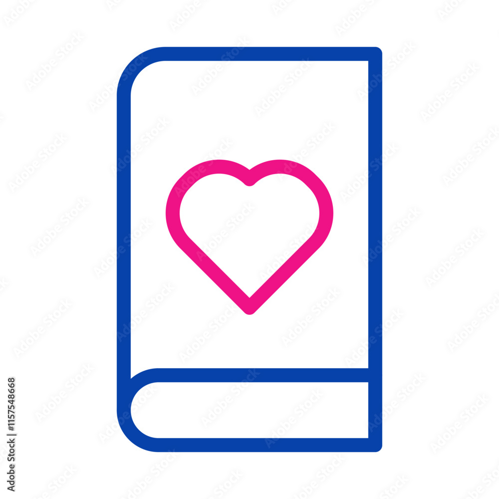 Book with heart icon. Concept of love story, romance novel, and favorite book. Book with heart icon. Concept of love story, romance novel, and favorite book.