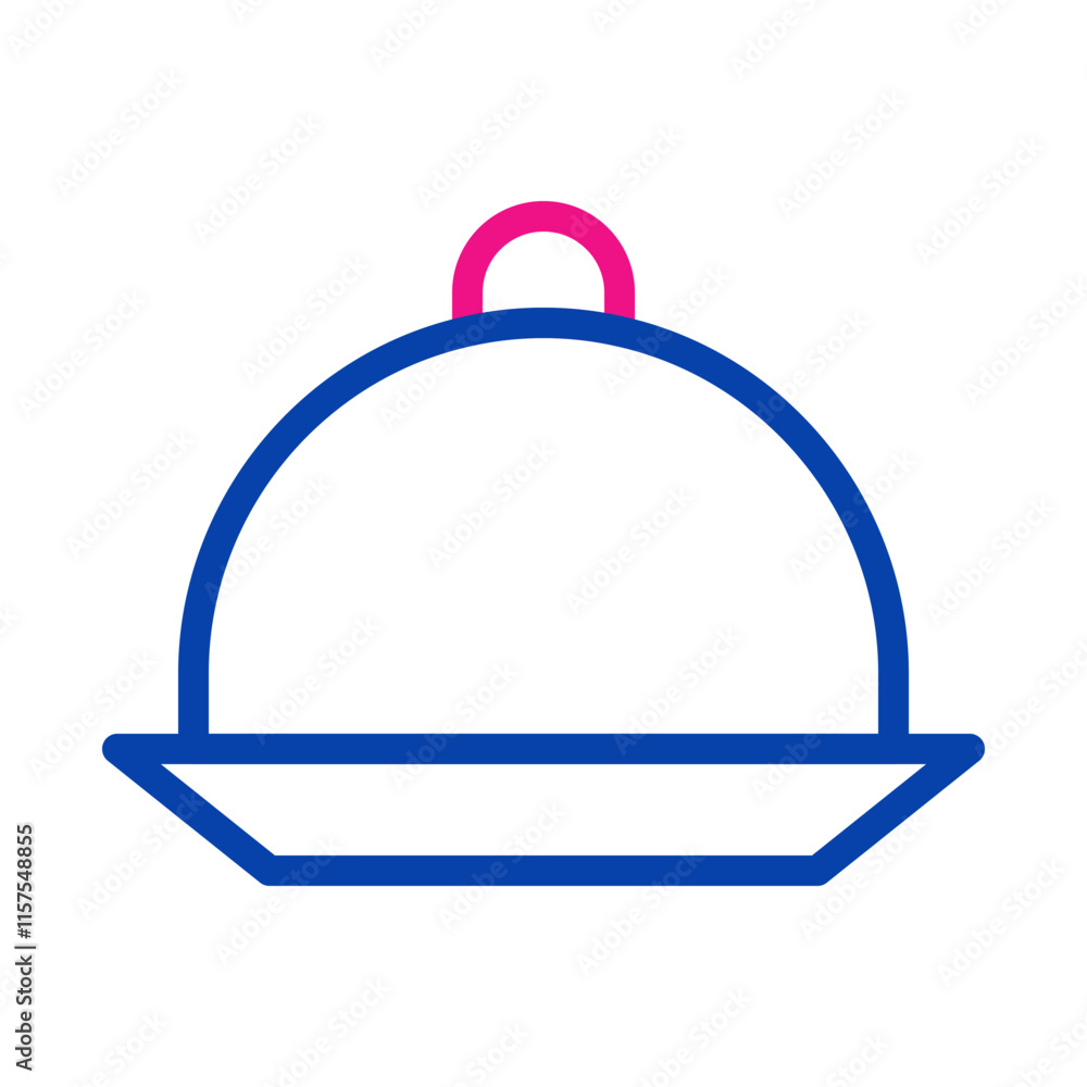 Covered food tray icon. Concept of catering, serving, and fine dining. Covered food tray icon. Concept of catering, serving, and fine dining.