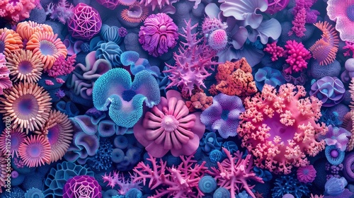 Wallpaper Mural Vibrant underwater scene with diverse coral and sea life.  A kaleidoscope of colors and textures. Torontodigital.ca