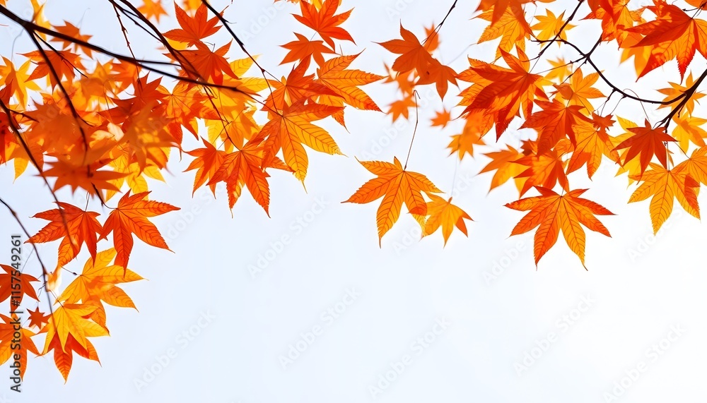 Autumn maple leaves blowing in the air. Movement and natural flow isolated against a transparent background Autumn maple leaves blowing in the air. Movement and natural flow isolated against a transparent background