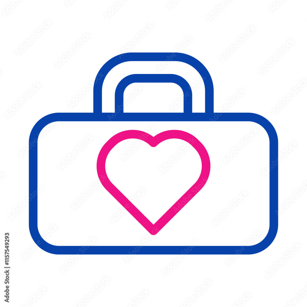 Medical bag icon with heart. Concept of healthcare, first aid, and medicine. Medical bag icon with heart. Concept of healthcare, first aid, and medicine.