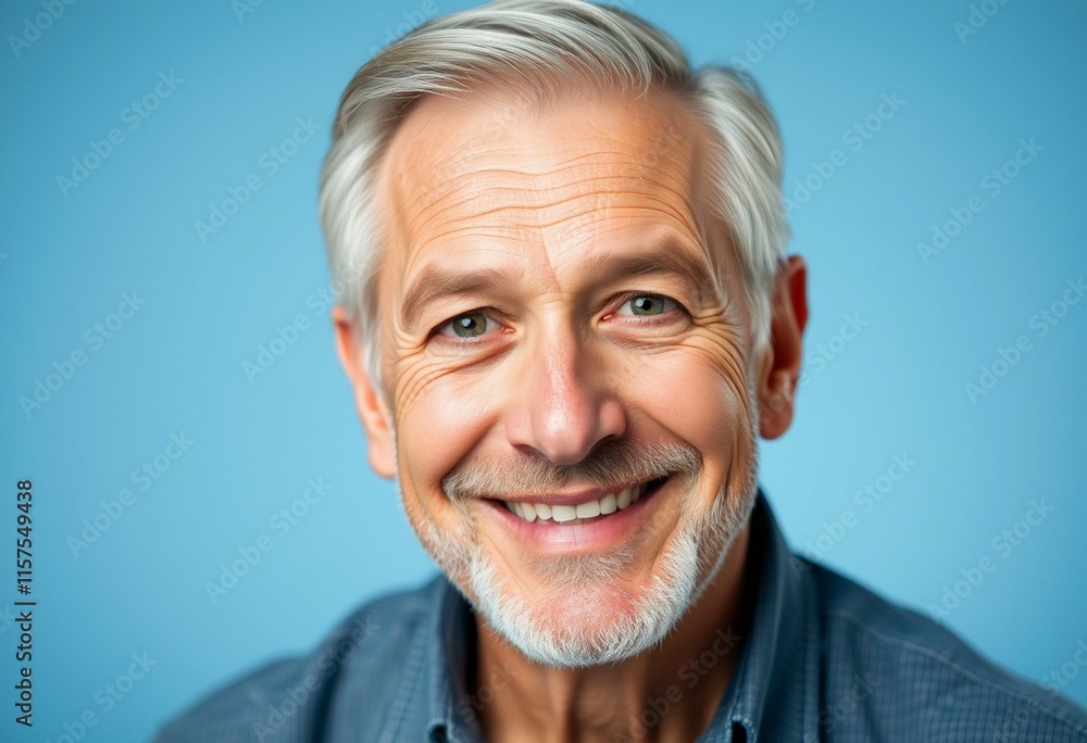 Obraz premium Portrait of an old man with a warm smile