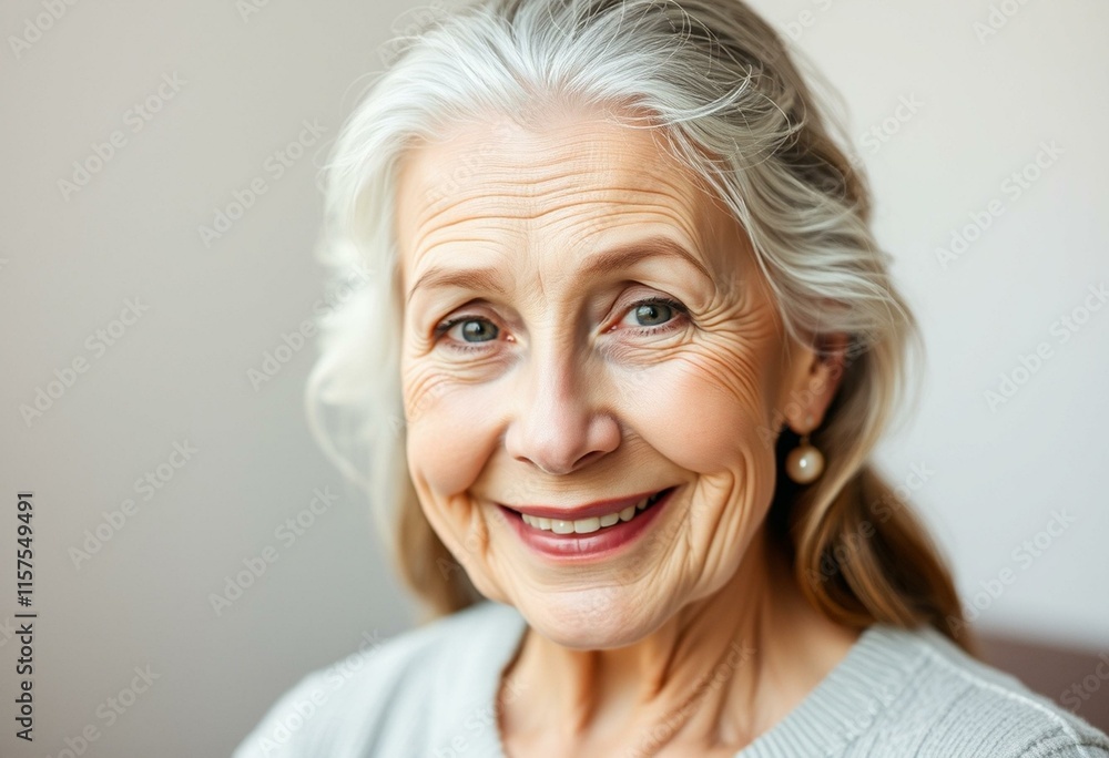 Portrait of an elderly woman with a gentle smile Portrait of an elderly woman with a gentle smile
