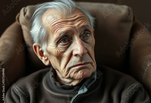 Old male human with disappointed expression