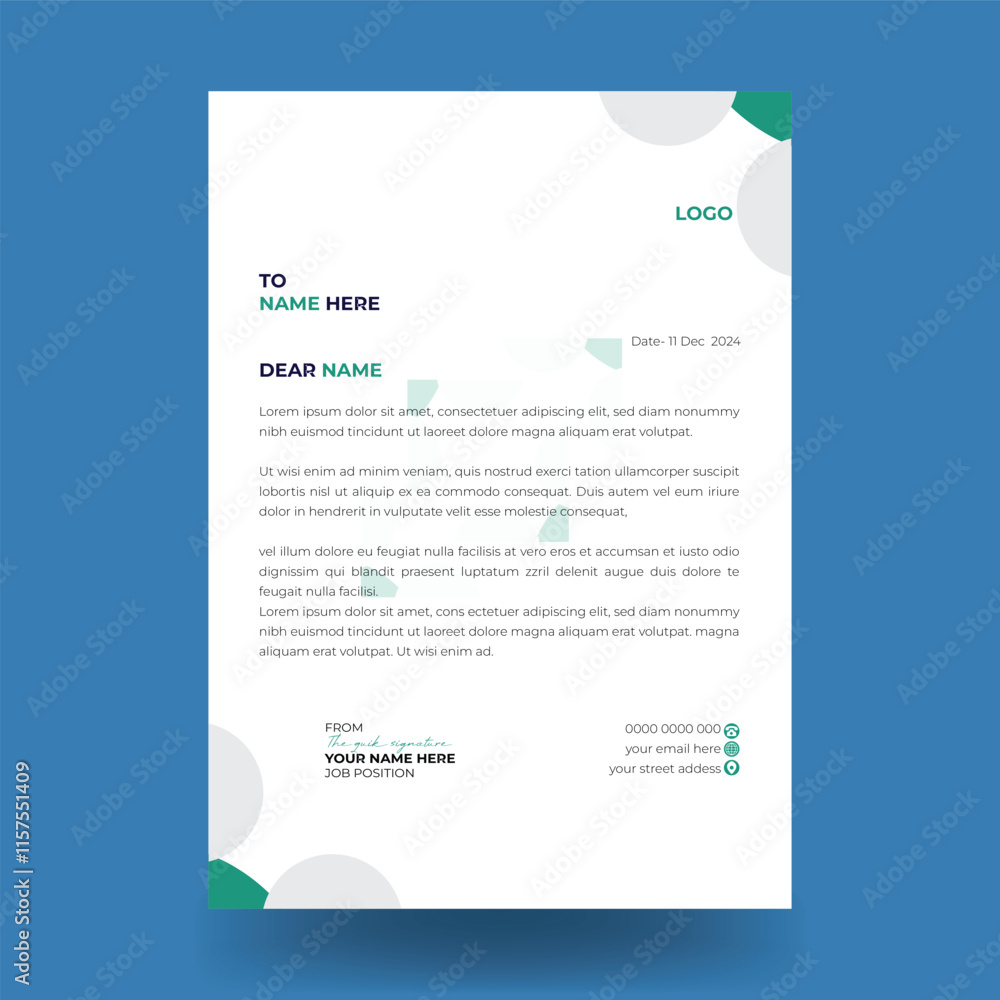 Creative business and corporate letterhead template Creative business and corporate letterhead template