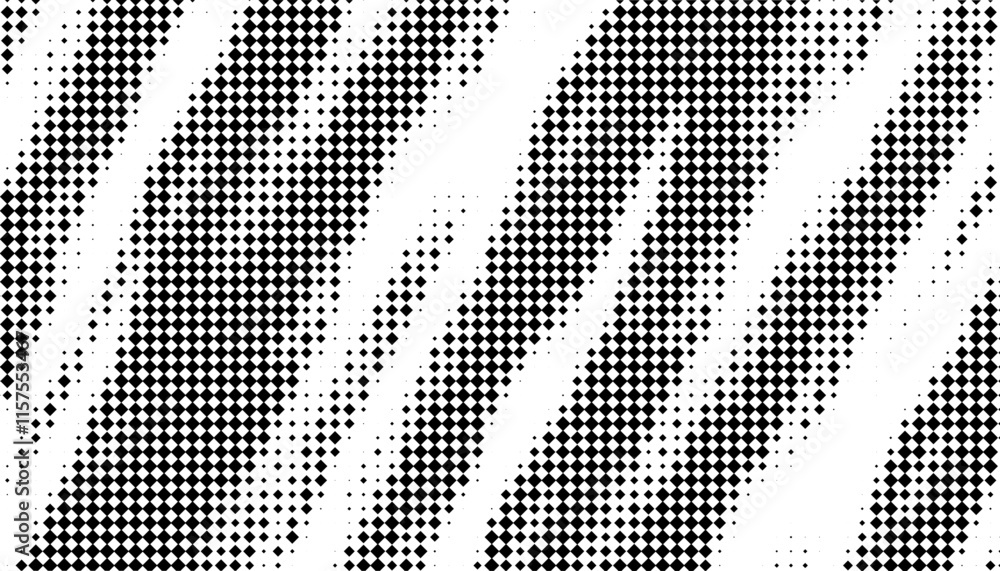 Fototapeta premium Halftone effect of pixel pattern. Fully editable vector element with black on white background. Abstract tech wallpaper. Vector Format Illustration 