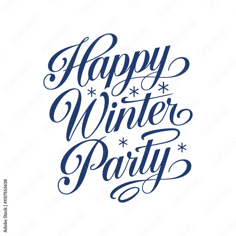 happy winter party vibes typography calligraphy alphabet font letterings text typescript flat design happy winter party vibes typography calligraphy alphabet font letterings text typescript flat design