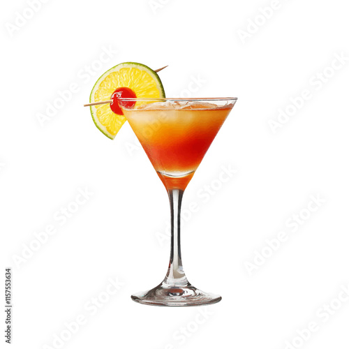 Cocktail Vector isolated or on white background. Mocktail. Summer soda