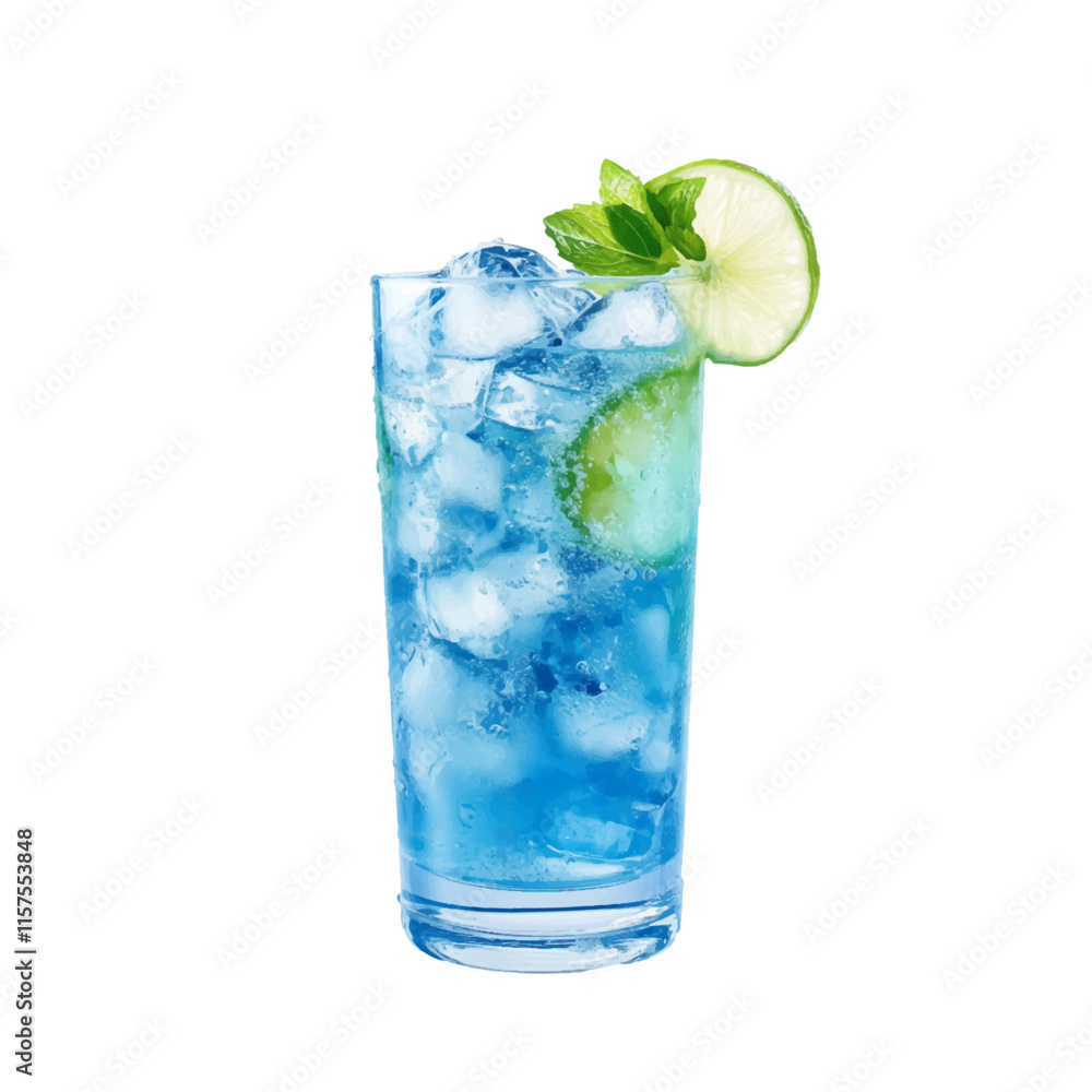 Cocktail Vector isolated or on white background. Mocktail. Summer soda Cocktail Vector isolated or on white background. Mocktail. Summer soda