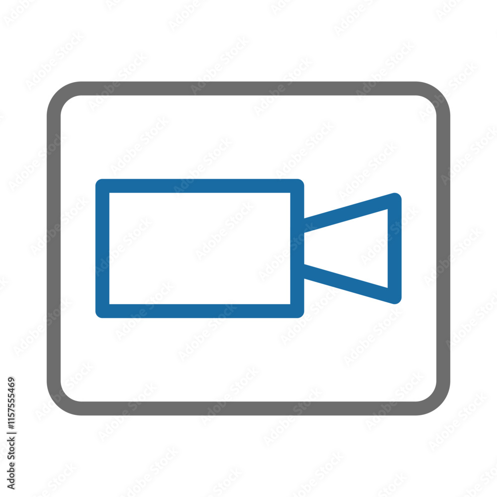 Video camera icon. Concept of recording, filming, and multimedia. Video camera icon. Concept of recording, filming, and multimedia.