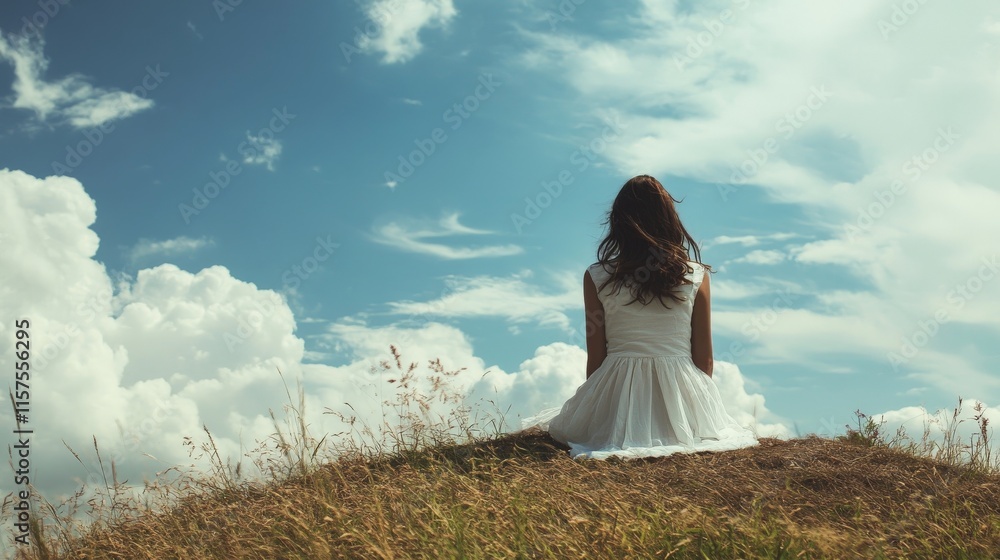 Solitude, Serenity, and a Dreamy Sky: A Woman Contemplates Life's Mysteries Solitude, Serenity, and a Dreamy Sky: A Woman Contemplates Life's Mysteries