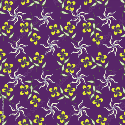 Beautiful pattern with flowers and leaf