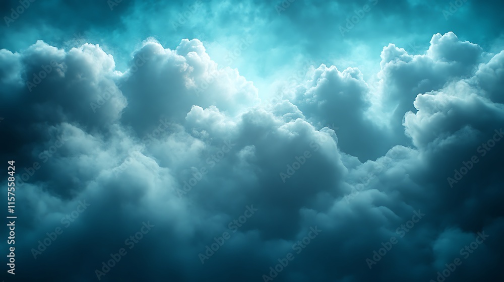 Fototapeta premium Dramatic Teal Cloudscape Awe Inspiring Celestial View