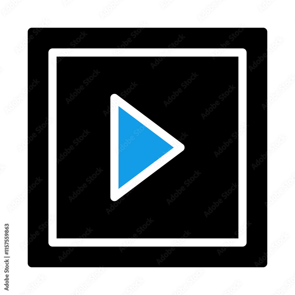Play button icon. Concept of starting video, music, or application. Play button icon. Concept of starting video, music, or application.