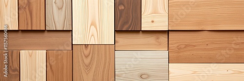 Wooden Panel: A Modern Abstract Composition of Natural Wood Textures