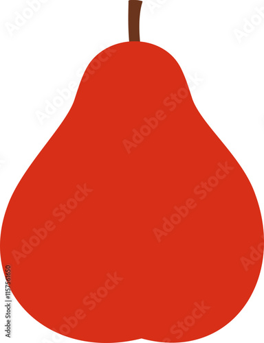 Whole red pear icon vector.
Whole fresh red pear fruit flat icon vector.
Transparent background.