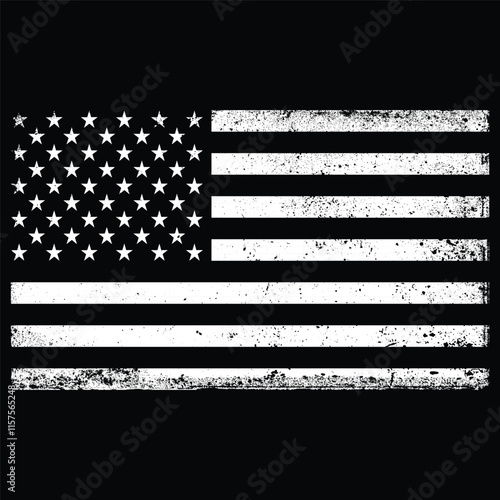 Distressed White American Flag T-Shirt Vector Design, United States Flag, American Pride Flag, US 4th Of July banner design vector