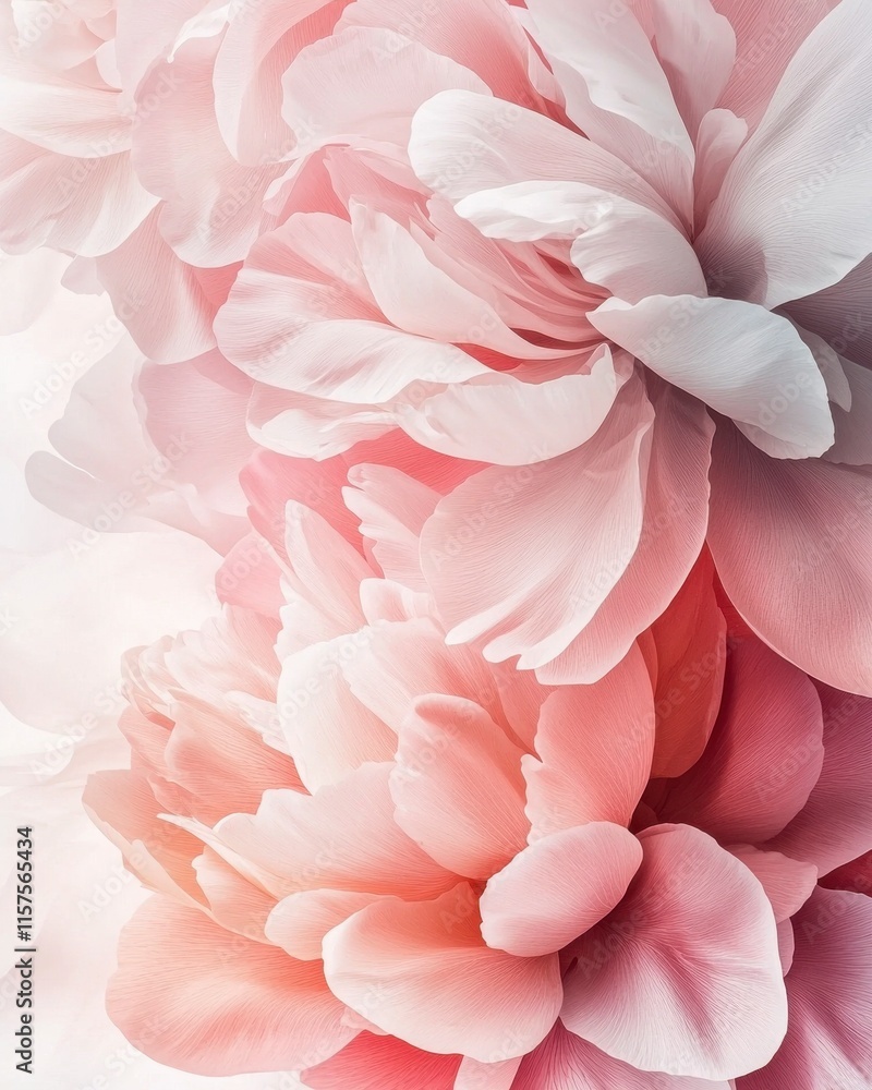 Fototapeta premium Soft Petals in Gentle Pastel Hues Creating a Serene Floral Aesthetic Background